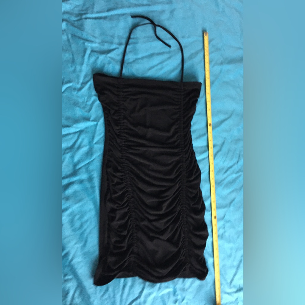 Y2k Wet Seal Black Ruched Mini Dress